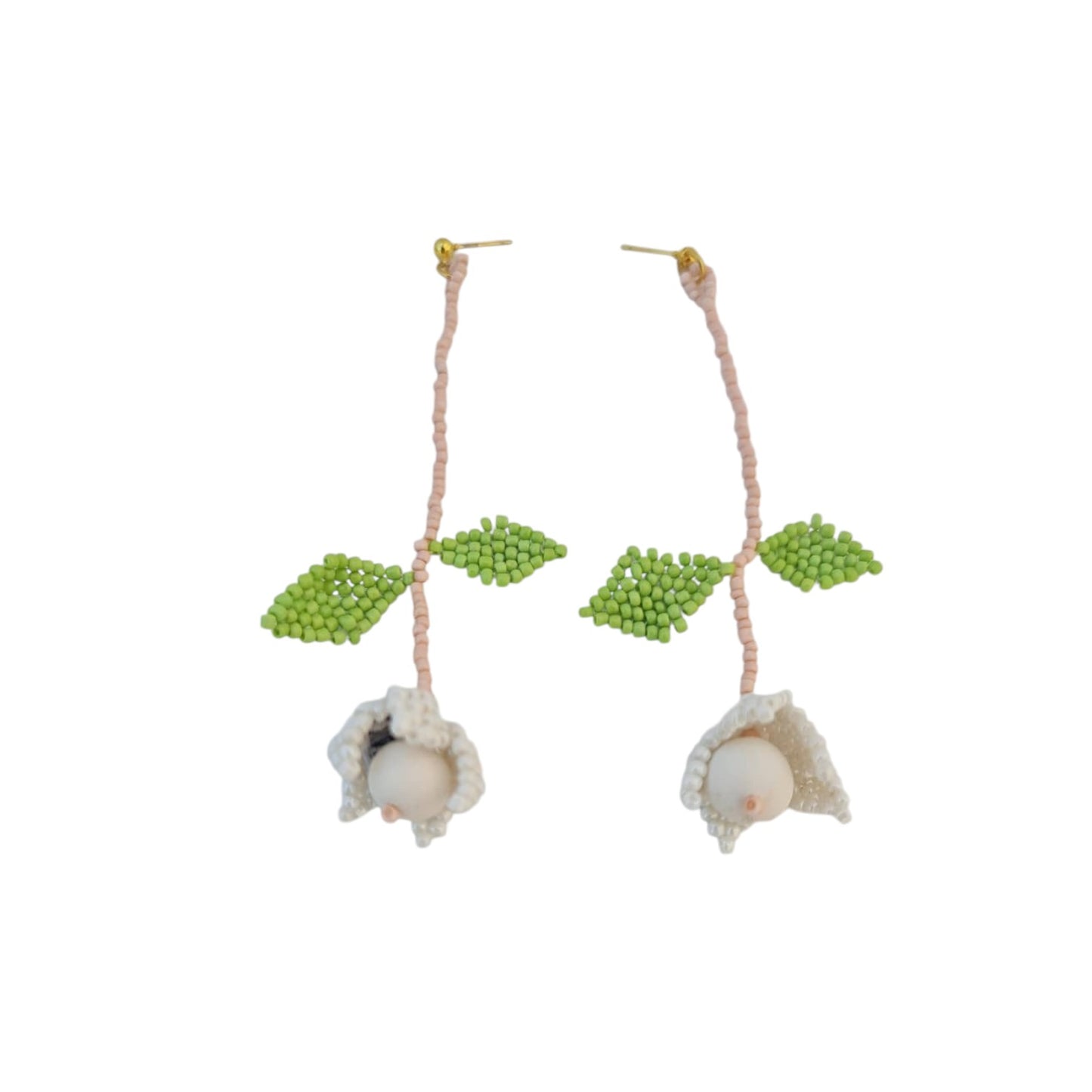 BEAD EARRING: HANGING FLOWER